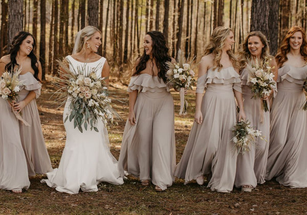 tan bridesmaid dresses